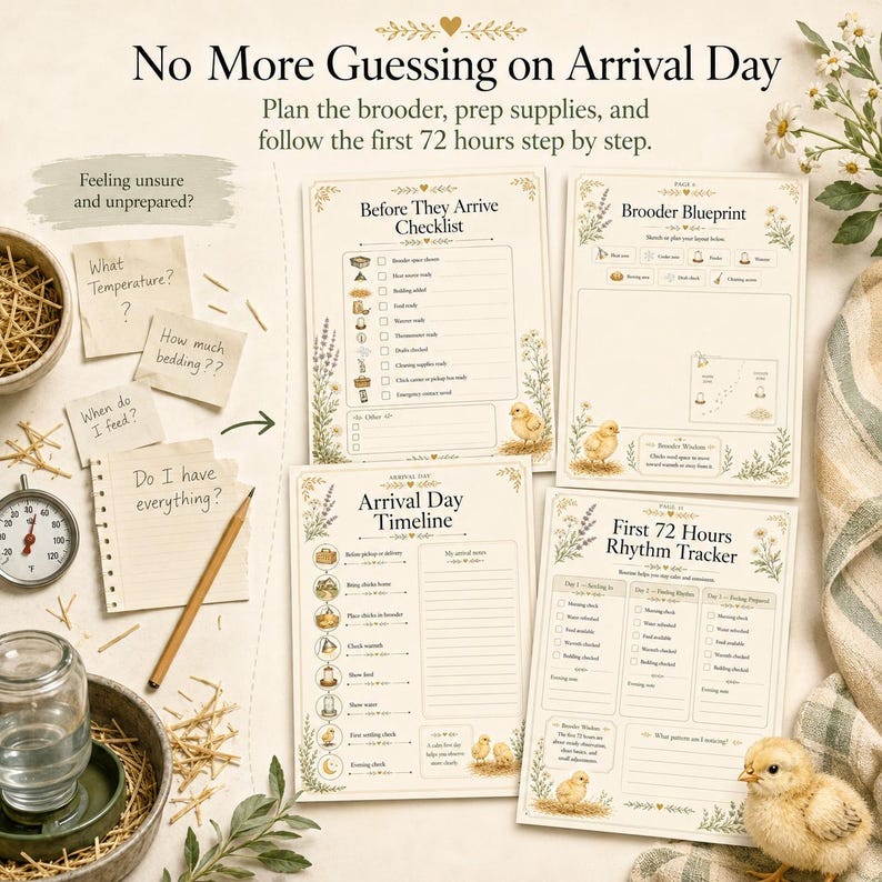 Baby Chick Brooder Planner Printable, Chick Care Guide, Arrival Day ...