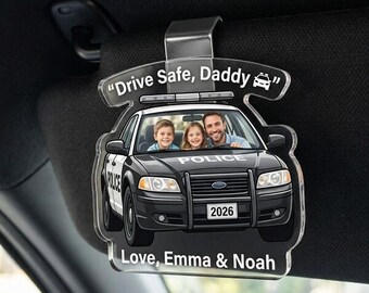 Regalo del Día del Padre, Clip para visera de coche con foto personalizada para papá, Visera parasol "Conduce seguro, papá", Regalo para el Día del Padre, Clip para visera de coche para papá, Nuevo papá G