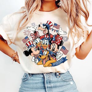 Mickey and Friends 4th July 2026 Shirt, Disney Independence Day Tee, Disneyland Family, Walt Disney World T-shirt image 1