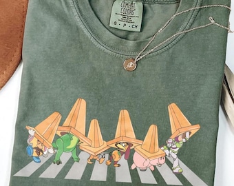 Comfort Colors® Toys Crossing T-Shirt, Toy Story Character Tee, Retro Cartoon Family Trip Shirt, Disney Vacation Matching Outfit Tee
