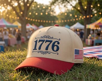 Embroidered 1776 Trucker Hat, 1776-2026 Patriotic Hat, Women’s Beachy 4th of July Hat, USA 250th Anniversary Hat