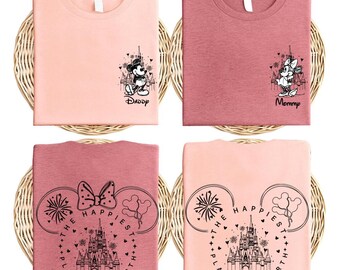 The Happiest Place On Earth Couple Shirt, Magical Castle Vacation Tee, Family Trip Matching Outfit for Travel