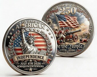 Moneda conmemorativa del 250 aniversario del Semiquincentenario, "Nosotros el Pueblo", de la Guerra de Independencia, ideal para coleccionistas y amantes de la historia.