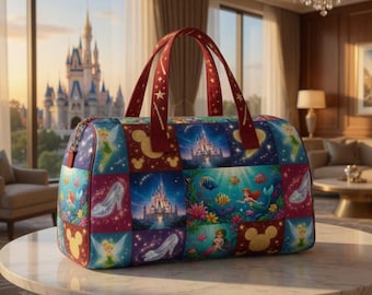 Mermaid Quilted Weekender Bag, Ocean Princess Travel Duffel, Personalized Vacation Tote, Undersea Adventure Overnight Bag for Women