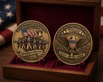 Juego de monedas conmemorativas del Semiquincentenario de 250 años de libertad, regalo patriótico de Estados Unidos 250, moneda de desafío del Semiquincentenario de EE. UU. con Woode