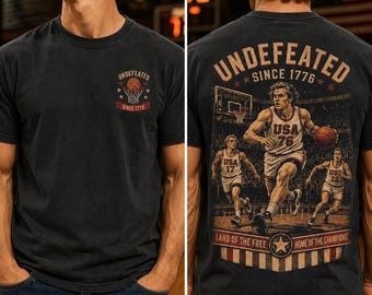 Comfort Colors 4th of July Tee, Undefeated America Shirt, Funny Founding Fathers Basketball Shirt, Patriotic Dream Team 1776 Tee, USA Gift