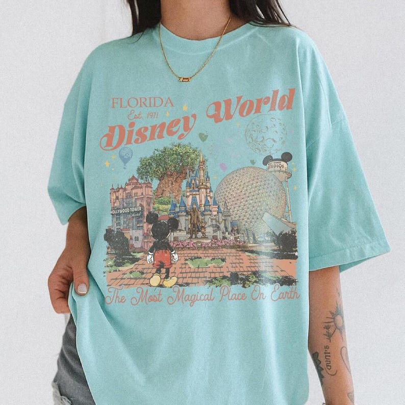 Vintage Mickey Disney World Comfort Colors Shirt, Retro Mickey and Friends Tee, Walt Disney World Vacation Shirt, Disney 2026 Trip Outfit Te image 7