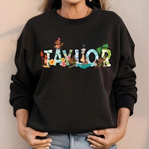 Disney Princess Moana Shirt, Disney Moana Maui Shirt, Personalized Moana Name Shirt, Moana Family Matching Shirt, Hei Hei and Pua Sweatshirt image 1