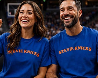 Custom Stevie Knicks Shirt, Stevie Knicks Tee, Blue and Orange Stevie Knicks Basketball Shirt, Blue Stevie Knicks Shirt, Knickleback