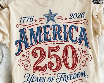 Retro USA 250th Anniversary 2026 Shirt,America 250 Years Freedom Retro Americana,  250 Years of America, Patriotic Graphic 4th of July tee