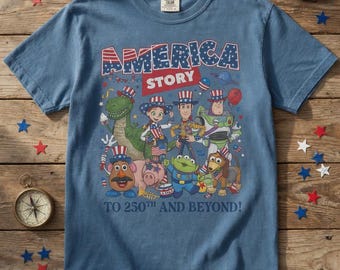 Comfort Colors Patriotic Toy Story Tee, America 250th Anniversary Shirt,  Toy Story 4th of July Shirt, Family Vacation Gift 2026