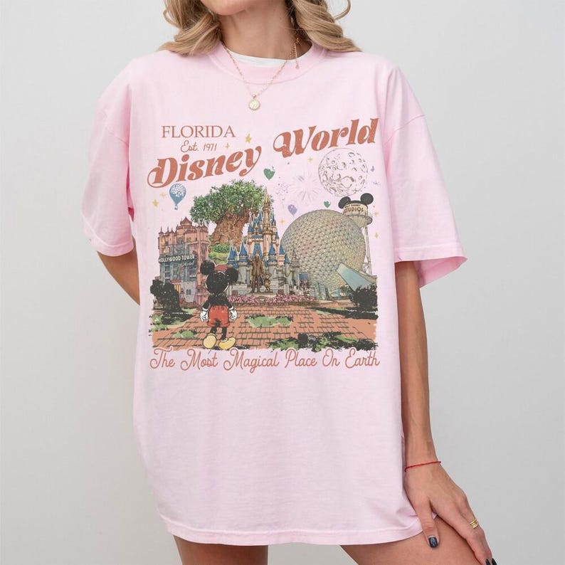 Vintage Mickey Disney World Comfort Colors Shirt, Retro Mickey and Friends Tee, Walt Disney World Vacation Shirt, Disney 2026 Trip Outfit Te image 6