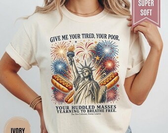 Comfort Colors® Statue of Liberty Shirt, Liberal 4th of July Protest T-Shirt, Freedom Clothes, USA Floral Clothing Apparel, American Tees