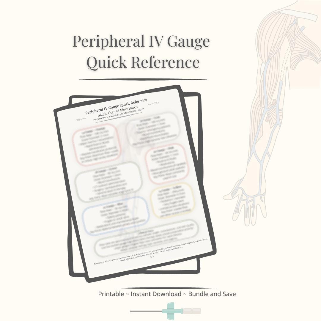 Peripheral Iv Labdraw Peripheral IV Gauge Quick Reference | IV Sizes, Flow Rates & Common ...