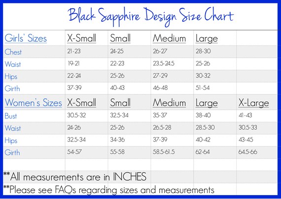 Skies Are Blue Size Chart