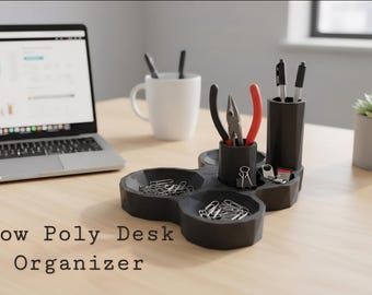 Desk Organizer | Low Poly Geometric Pen Holder | Modern Office Organizer | Minimalist Desk Accessory
