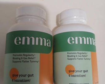 2 Pack Emma-X Gut Health Relief Support, Plant-Based Blend, Supports Daily Wellness & Balance, 60 Capsules