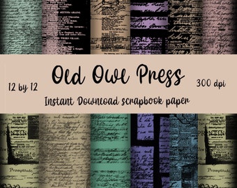 Collage scrapbooking paper, instant download, Ephemera  paper, instant download, old paper, decoupage backgrounds, transfer paper design