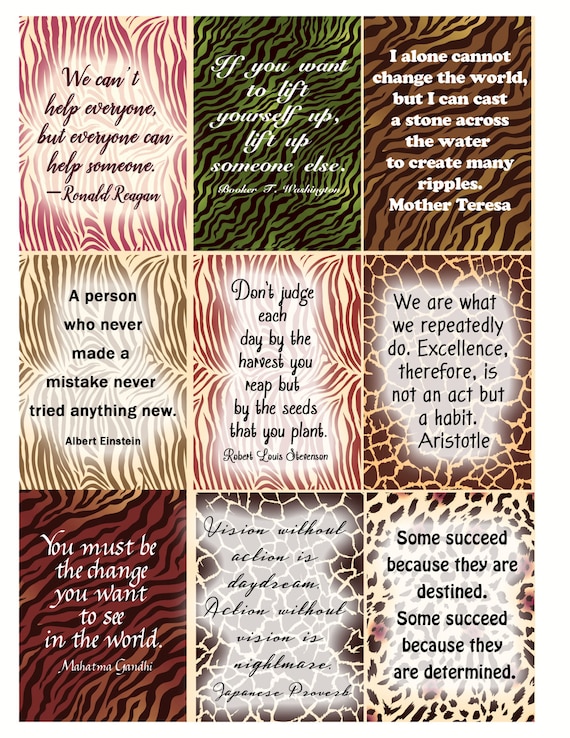 Animal Print Jungle Print Motivational Quotes Inspirational Etsy