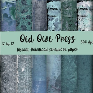 Junk Journal, paper, instant download, blue Ephemera  paper, instant download vintage scrapbook paper, old paper, decoupage backgrounds