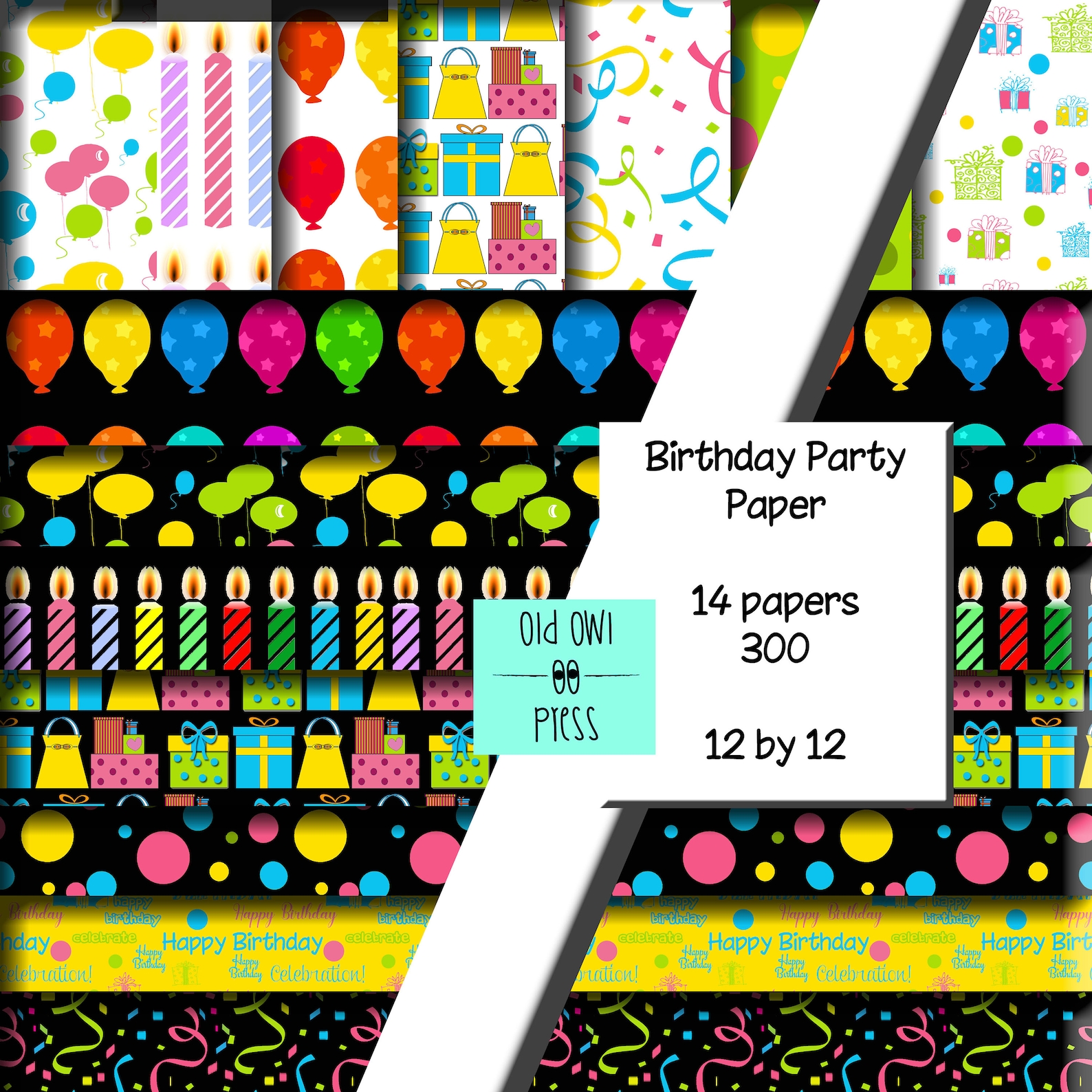 Birthday Paper, Birthday Scrapbook , Birthday Papers, Happy Birthday