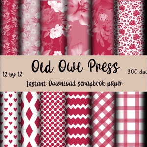 Viva Magenta  scrapbooking paper, free commercial use, instant download, spring paper, miniature paper, transfer paper design
