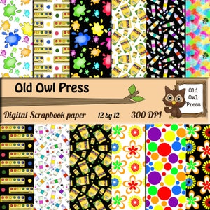 Crayon scrapbook,  Paper Goods, Digital Papers, Paper Pack, Commercial Use, Digital scrapbooking, Art paper, Crayons, free commercial use