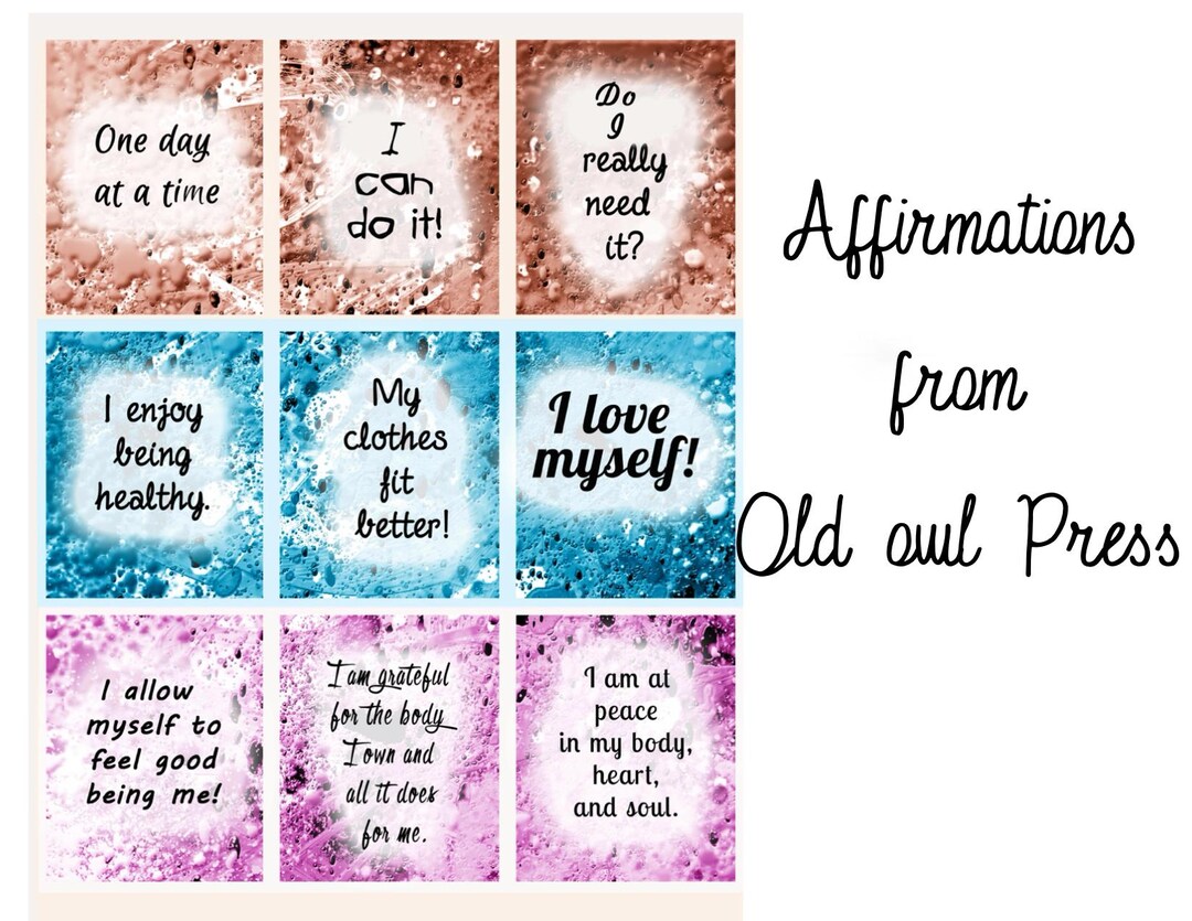 Mental Health Affirmation Cards: Printable Self-care, Anxiety Relief ...