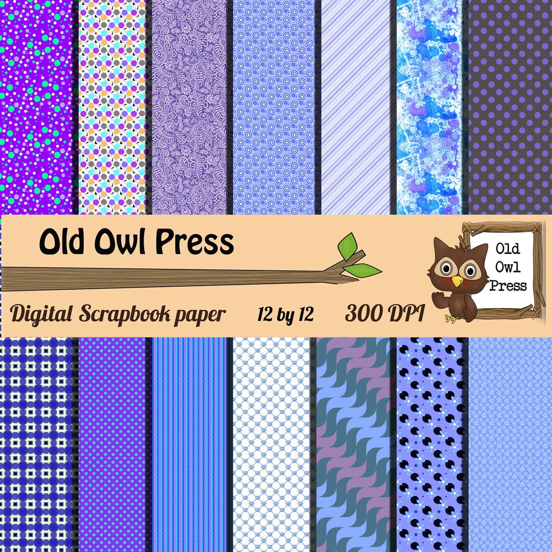 Scrapbook Paper Blue Paper Digital Paper Art Paper Instant Etsy