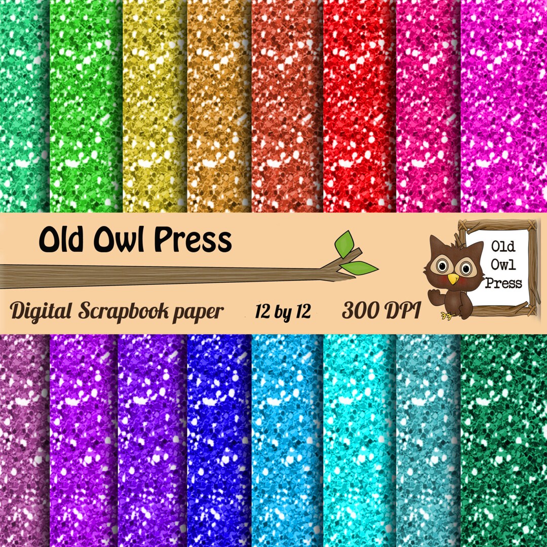 Glitter Scrapbook Paper Rainbow Glitter Paper Color Glitter Etsy