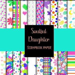 Rainbow paper, colorful paper, scrapbooking paper, digital download, free commercial use, instant download, digital paper, scrapbook paper