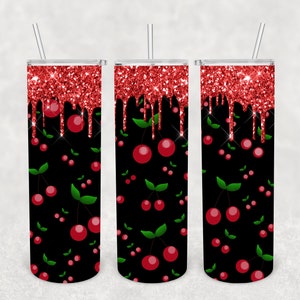 Cherry tumbler wrap, Tumbler sublimation, cherry design, sublimation file, instant download