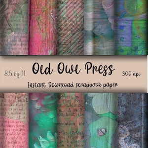 Floral Junk Journal Paper: Steampunk Ephemera (8.5x11, Instant Download)