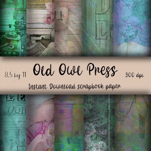 Steampunk Junk Journal Paper: Mixed Media Ephemera (Digital Download)