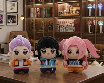K Pop Demon Hunters Plush Doll | Rumi, Mira, Zoey Chibi Anime Stuffed Toy