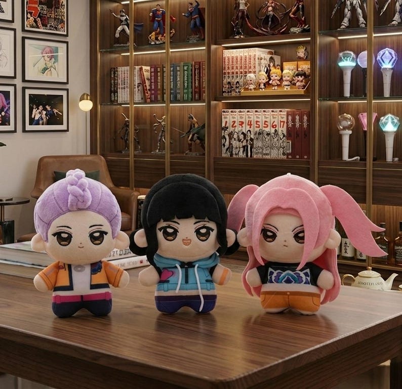 K Pop Demon Hunters Plush Doll | Rumi, Mira, Zoey Chibi Anime Stuffed Toy immagine 1
