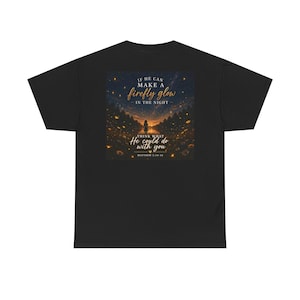 Firefly Glow Scripture Tee | Matthew 5:14-16 Inspirational Christian Shirt image 1