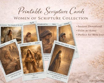 Women of the Bible Scripture Cards | Bible Journaling Devotional (Instant Download)