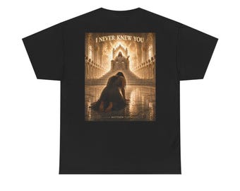 I Never Knew You tee | Gothic cathedral kneeling figure, vintage gold print