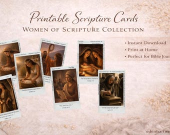 Women of the Bible Scripture Cards Set 2,  Bible Journaling Devotional (Instant Download)