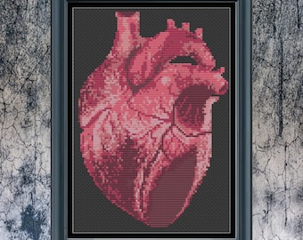 Realistic Heart Cross Stitch Pattern **Digital Pattern**