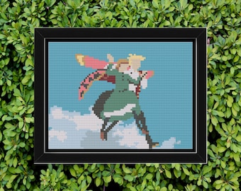 Minimalist Howl's Moving Castle Cross Stitch Pattern **Digital Pattern**