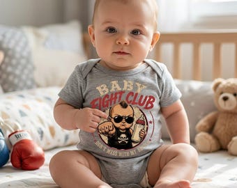 Body infantil estilo "Clube da Luta" | Body infantil com estampa canelada e textura resistente.