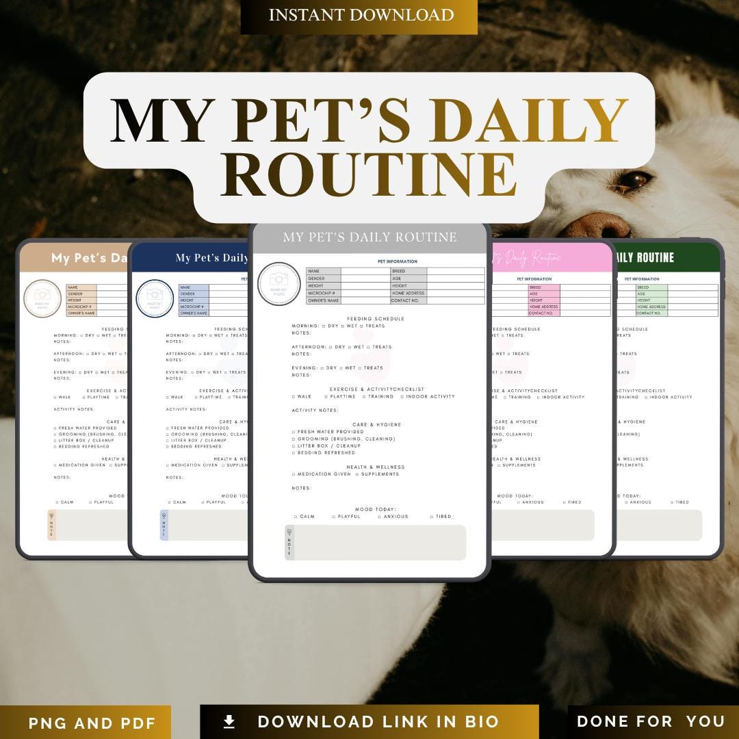 Animal Care Day Schedule PNG PDF Puppy Management Map Cat Life ...