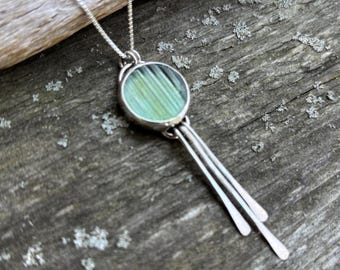 Sea glass jewelry, Japanese ohajiki sea glass necklace