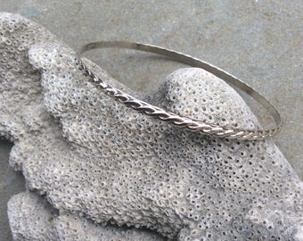 Sterling silver jewelry, Sterling silver bracelet,  Twist pattern sterling silver bangle bracelet