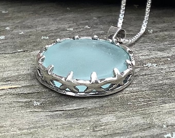 Sea glass jewelry, Sea glass necklace, Japanese ohajiki sea glass and starfish necklace