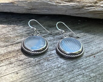 Sea glass jewelry, Sea glass earrings, Japanese ohajiki sea glass earrings