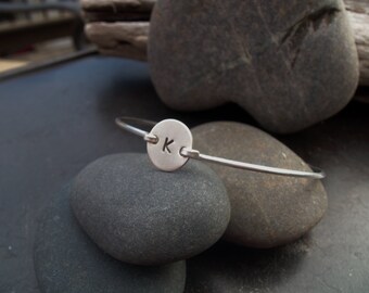 Sterling silver jewelry,  Personalized initial bracelet