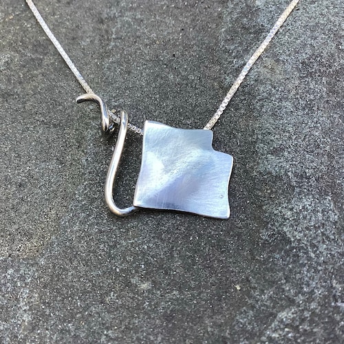 Sterling silver jewelry,  Hand cut sterling silver manta ray necklace, stingray necklace